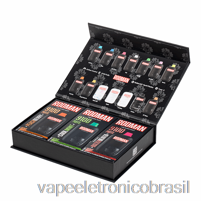 Vape Vaporesso Rodman 9100 Descartável [pacote Com 3] Sabores Aleatórios